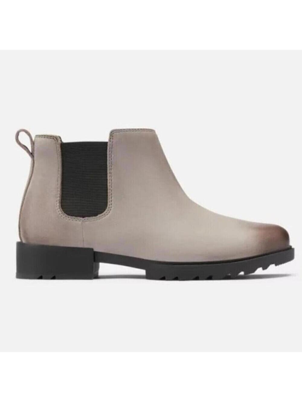 Sorel Womens 8.5 Chelsea Boot Waterproof Quarry Grey & Black Emelie NEW IN BOX